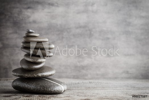Picture of Balancing stones on the grey background